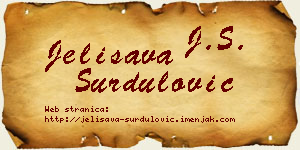 Jelisava Surdulović vizit kartica